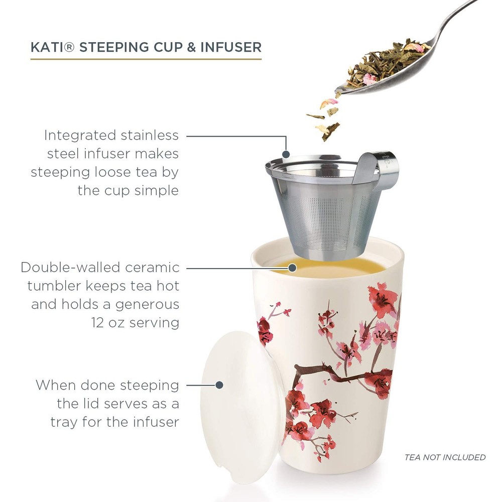 Tea Forte Accessory Collection KATI Steeping Cup with Infuser - Cherry Blossom