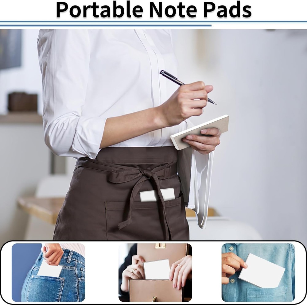 Note Pads In, Blank Notepad, White Scratch Pads for Writing, 50