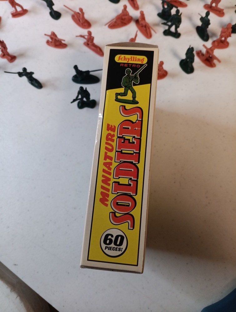 Schylling Minature Soldiers Retro 60 pack, two colors, 11 diff poses, 3 Missing