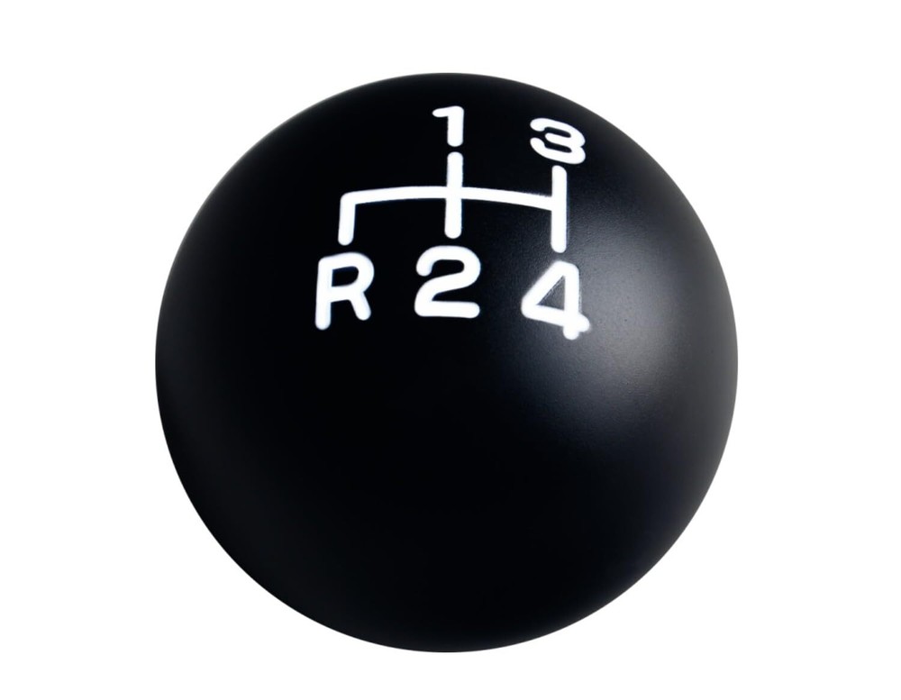 Aluminum 4 Speed Reverse Down Left Shift Knob Weighted 3/8-16 White