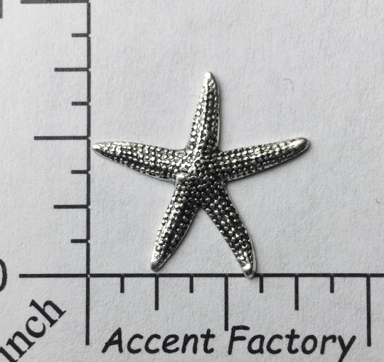 46634      3 Pc Matte Silver Oxidized Small Starfish Jewelry Finding