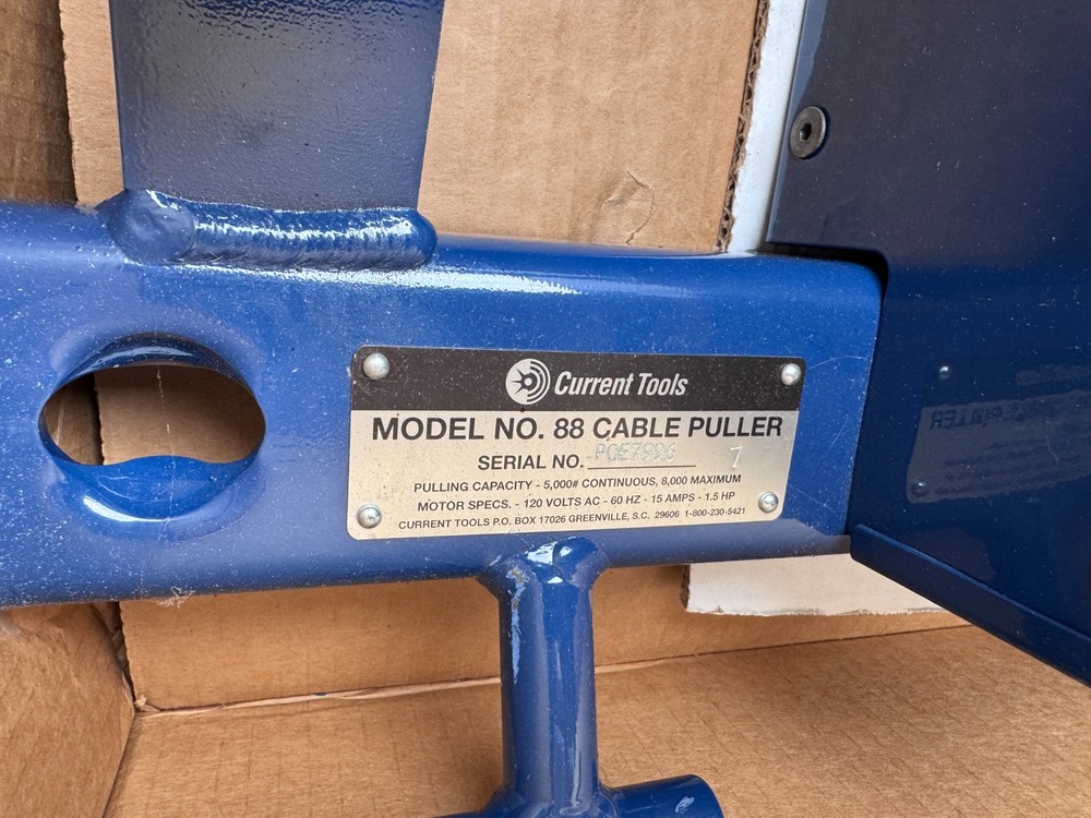 NEW - Current Tools Model 88 Cable Puller - 8845 Cable Pulling Package w/ Mount