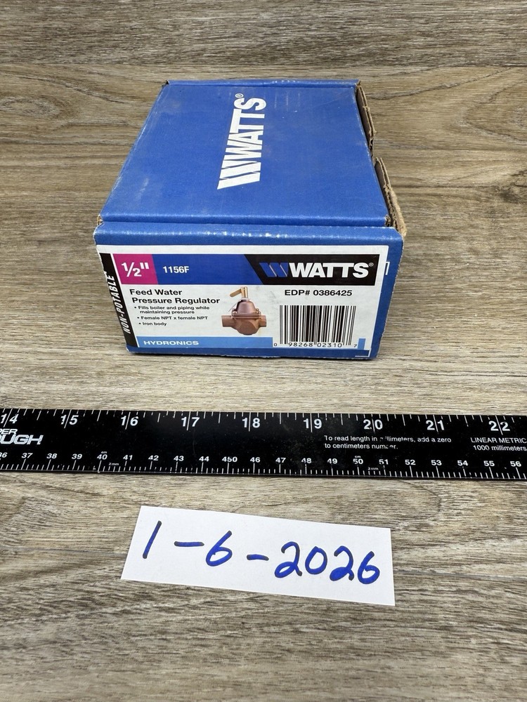 NEW IN BOX WATTS 1156F 1/2" Threaded Iron Pressure Regulator 0386425