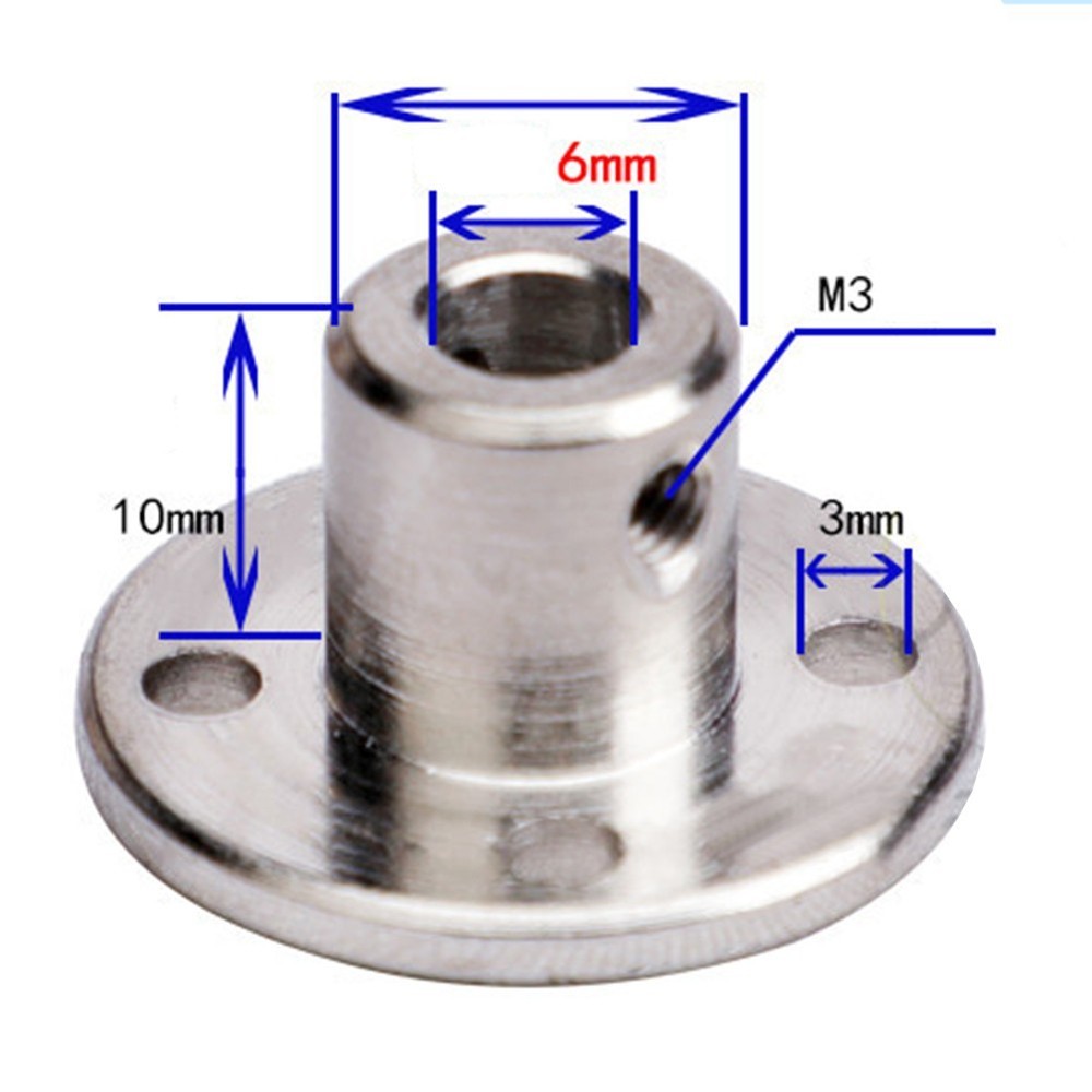 Flange Coupling Power Tools Shaft Coupling 22x22x12mm 6mm Inner Diameter