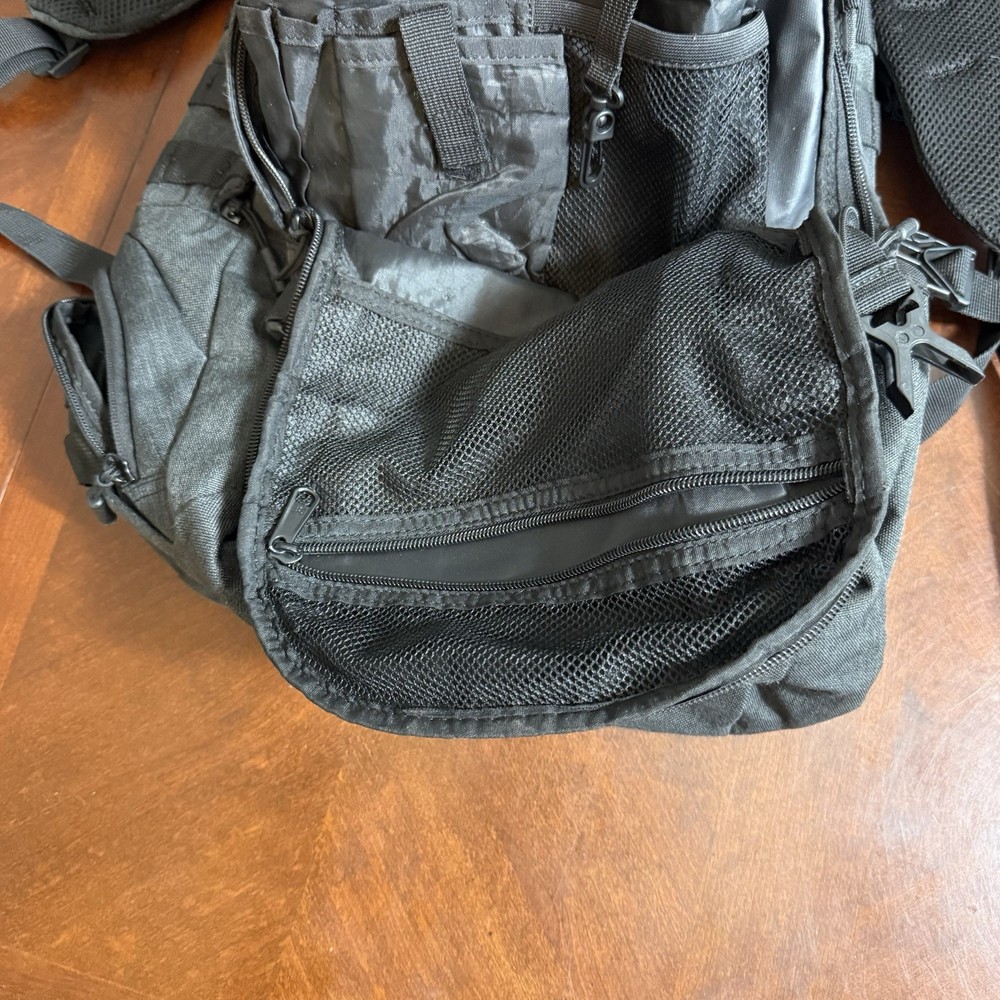 Samurai Tactical Black Backpack MOLLE System Military Style Utility Pack