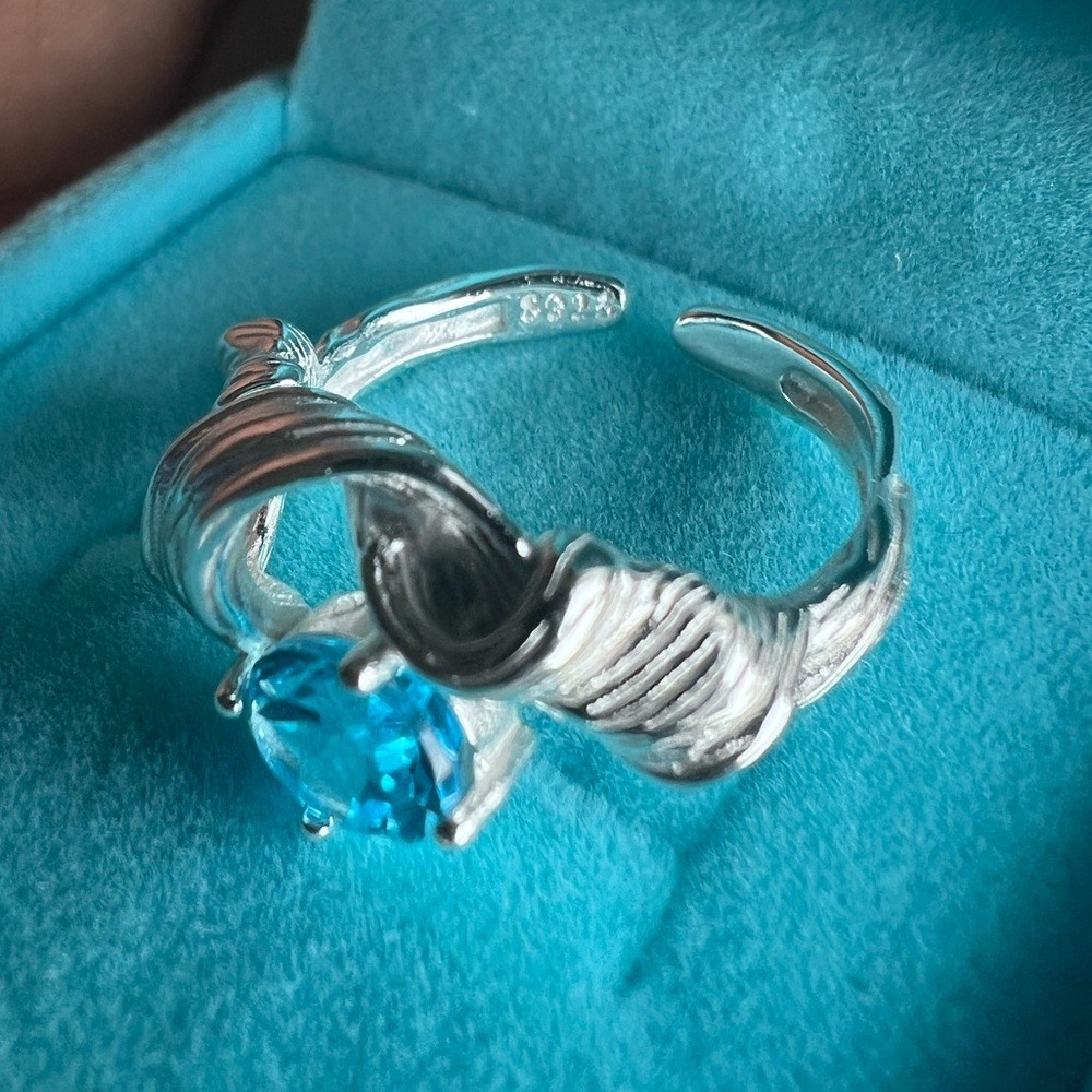 S925 Blue topaz ring