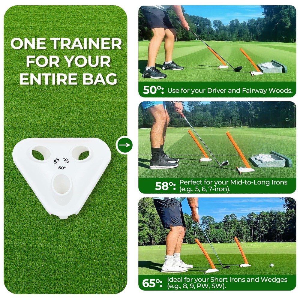 Golf Swing Training Aid - Alignment Discs & Rods | Corrects Setup, Posture, S...