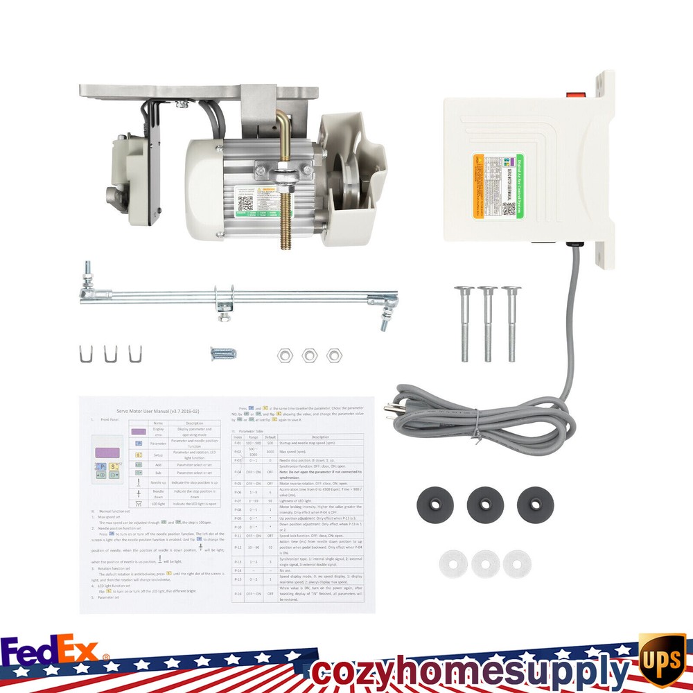 Brushless Sewing Machine Servo Motor 600W Energy Saving