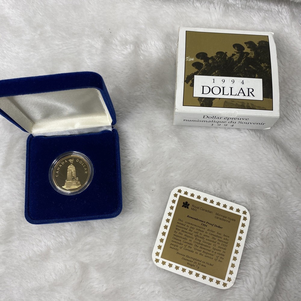 1994 Canada 1 Dollar Remembrance Proof - With Display Box
