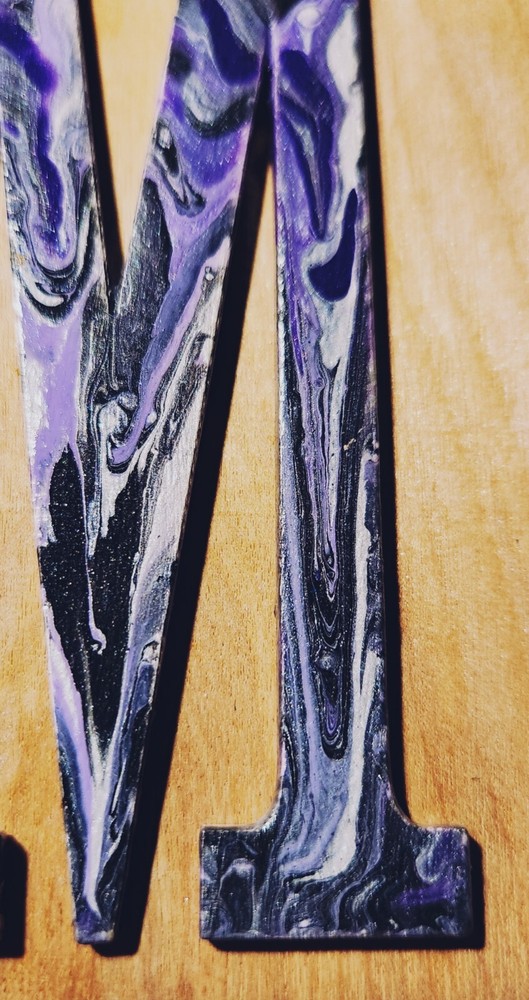 Unique Handpainted 4" Wood Letter "M"