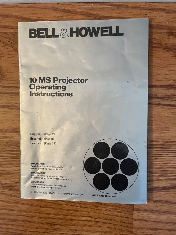 Bell & Howell 10MS Projector Operating Instructions