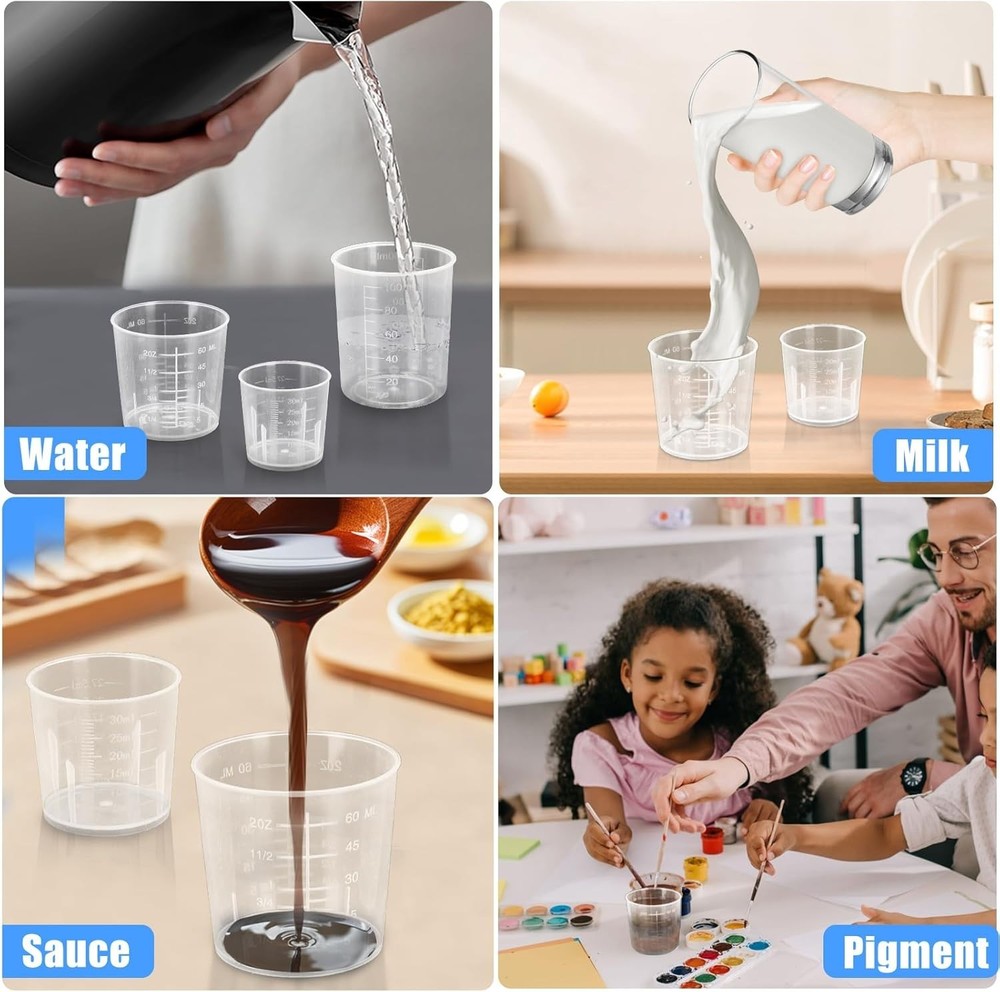 3 Pack Measuring Cup Set, Includes 1 Oz (30 Ml), 2 Oz (60 Ml) and 3.4 Oz (100 Ml