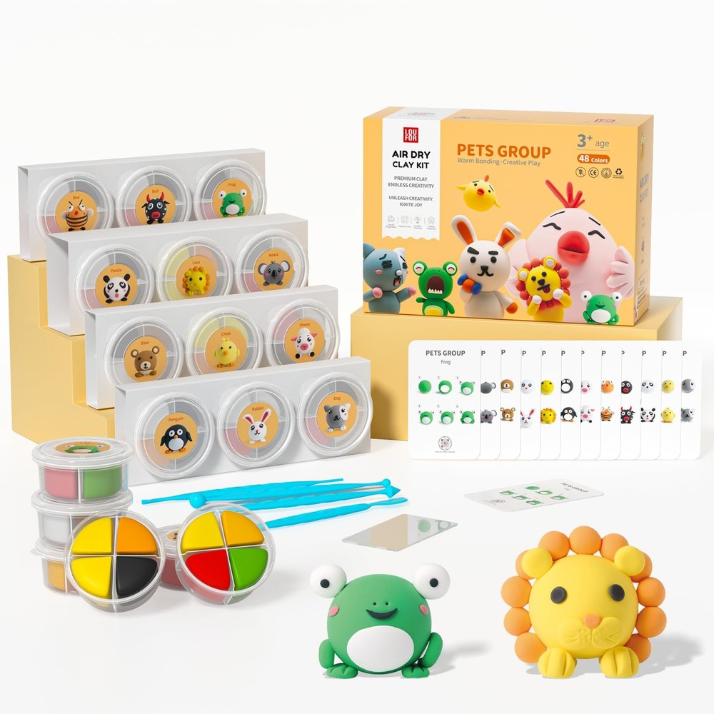 Air Dry Clay Kit - Modeling Clay for Kids mit Sculpting Tools und Tutorial, U...