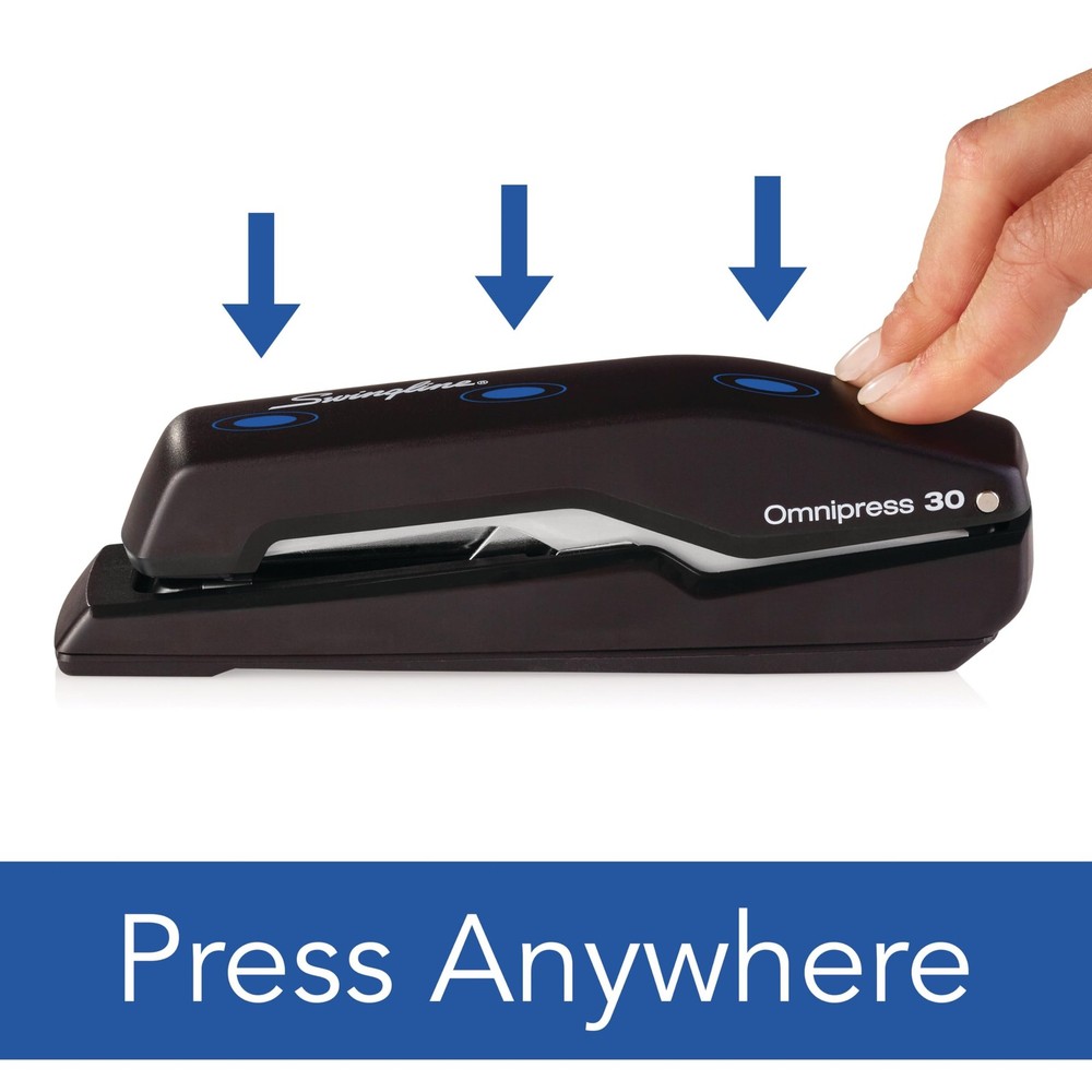 Durable Black Gray Stapler Omnipress Technology 30 Sheets Desktop Handheld Use