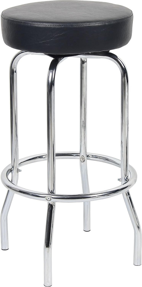 Office Products Chrome Bar Stool in Black