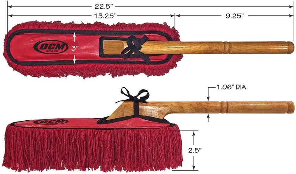 Classic Car Duster with Solid Wood Handle Includes Storage Case - Popular Detail