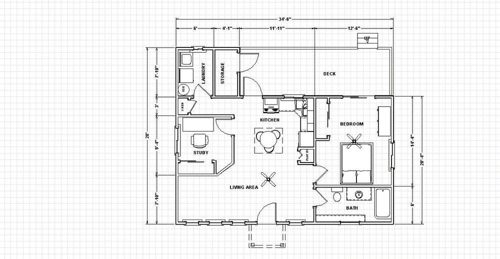 Tiny Home Construction Plans Model 747 with Energy Saving Checklist