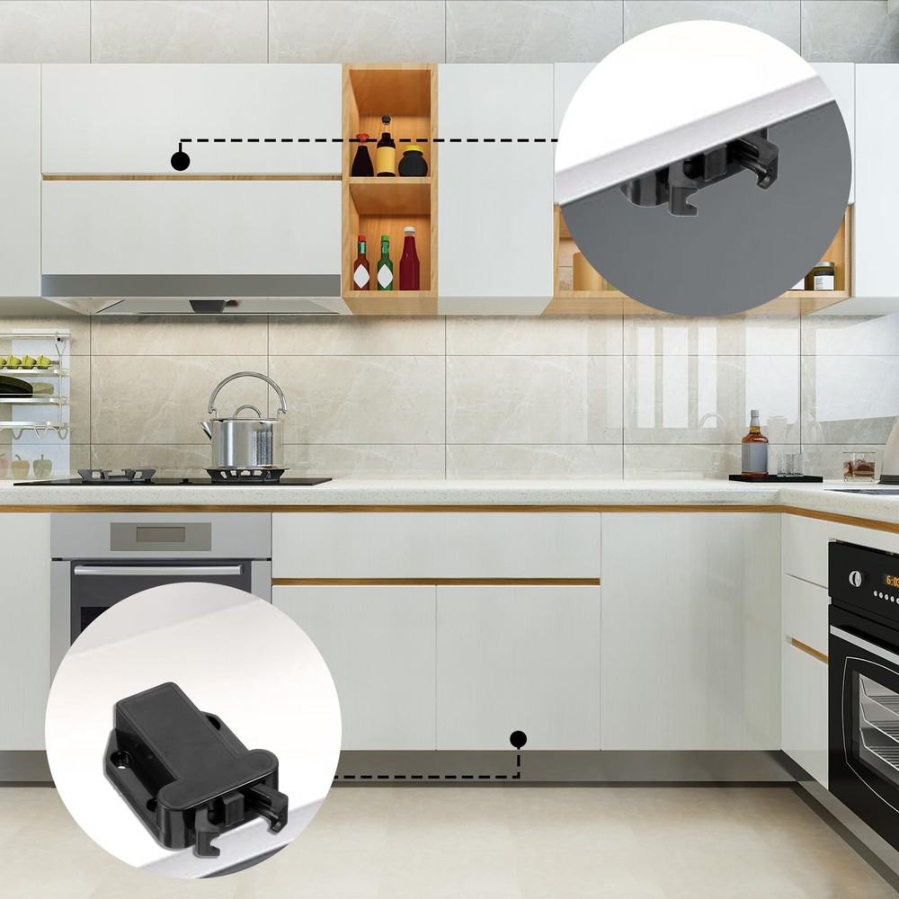 4PCS Push Latches for Cabinets Rebound Self-Locking Drawer Catch Push Open