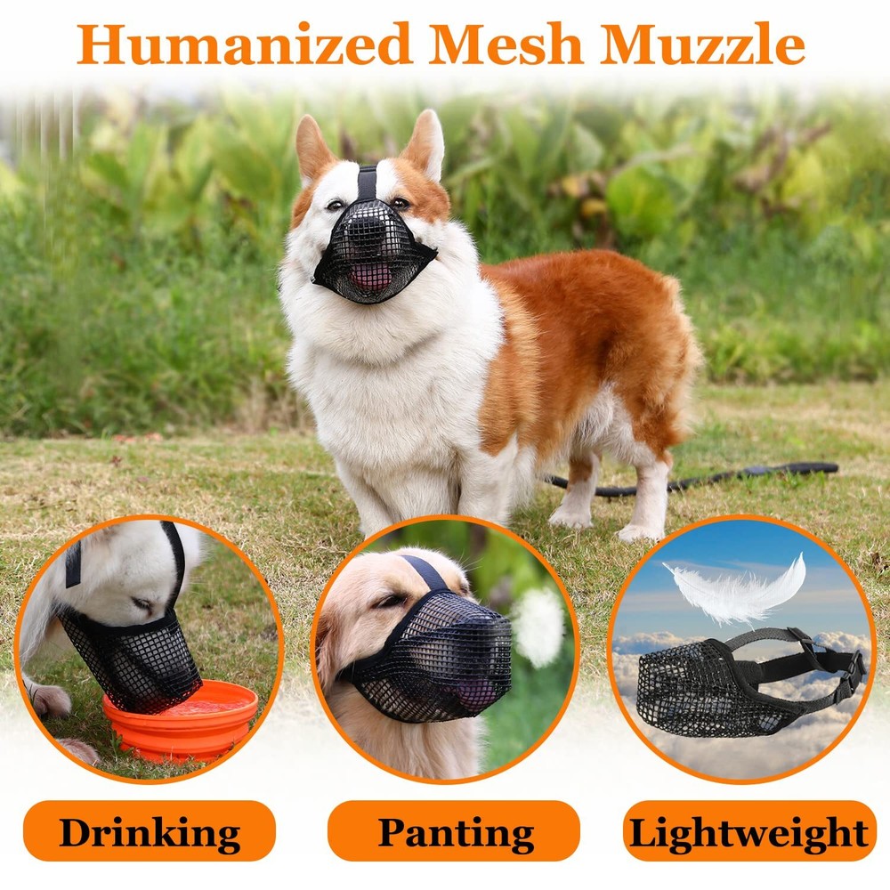 Dog Muzzle Soft Mesh Muzzle for Small Medium Large Dogs Labrador German Sheph...