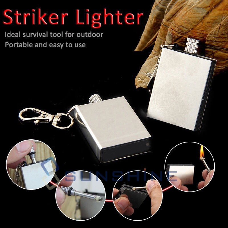 Lighter Flint Magnesium Emergency Fire Starter Camp Survival Refill Waterproof