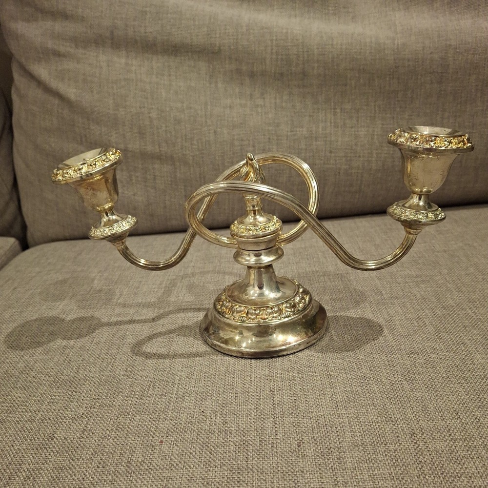 Vintage Silver Plated Candleabra unmarked