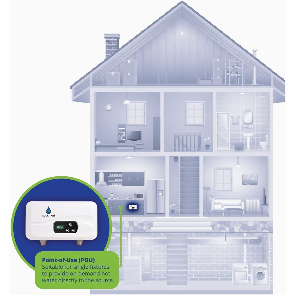 EcoSMART 120V 3.5kW Point-of-Use Tankless Electric Water Heater POU-4T EcoSMART