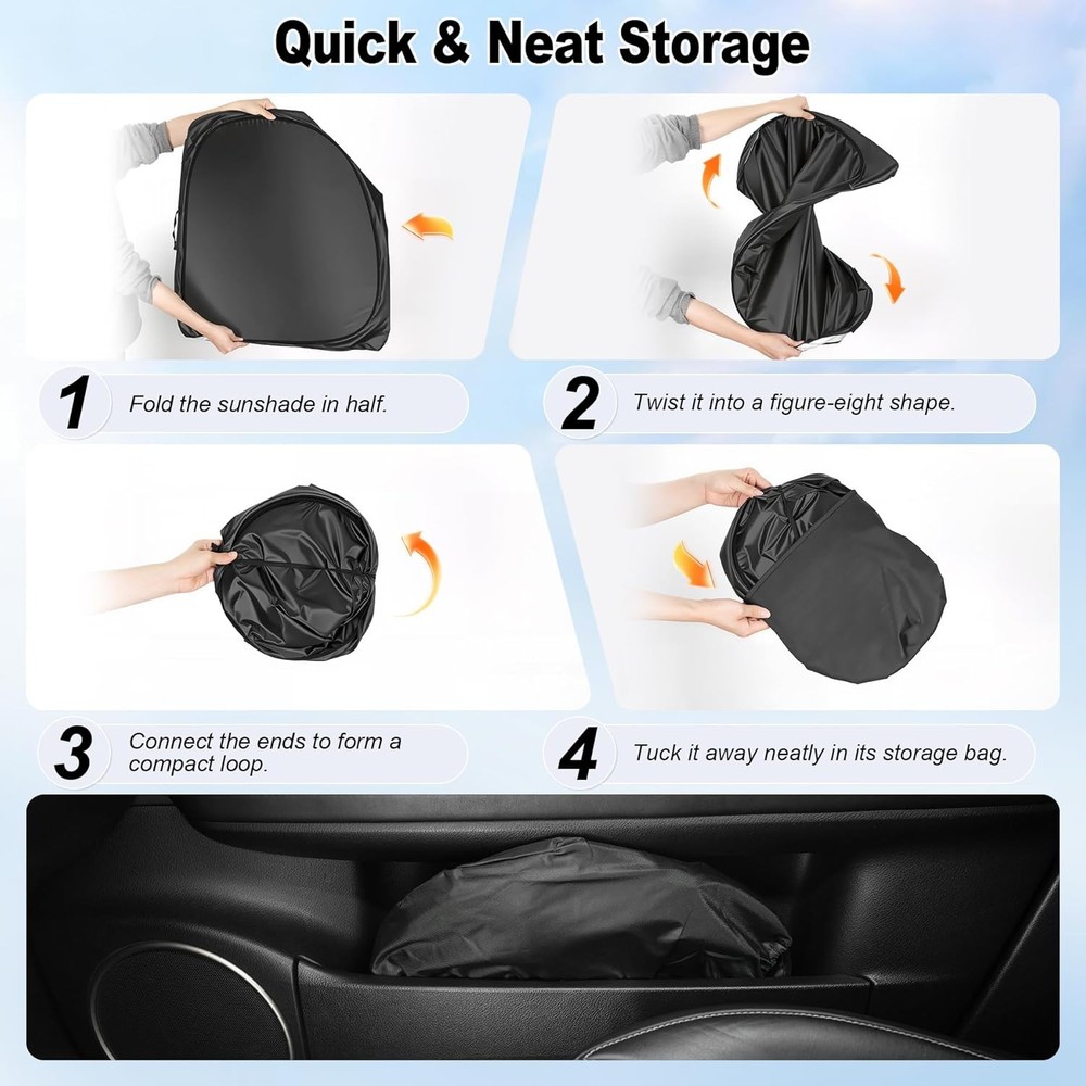 Car Windshield Sunshade Universal Sun Visor Front Window Shades, Foldable Reflec