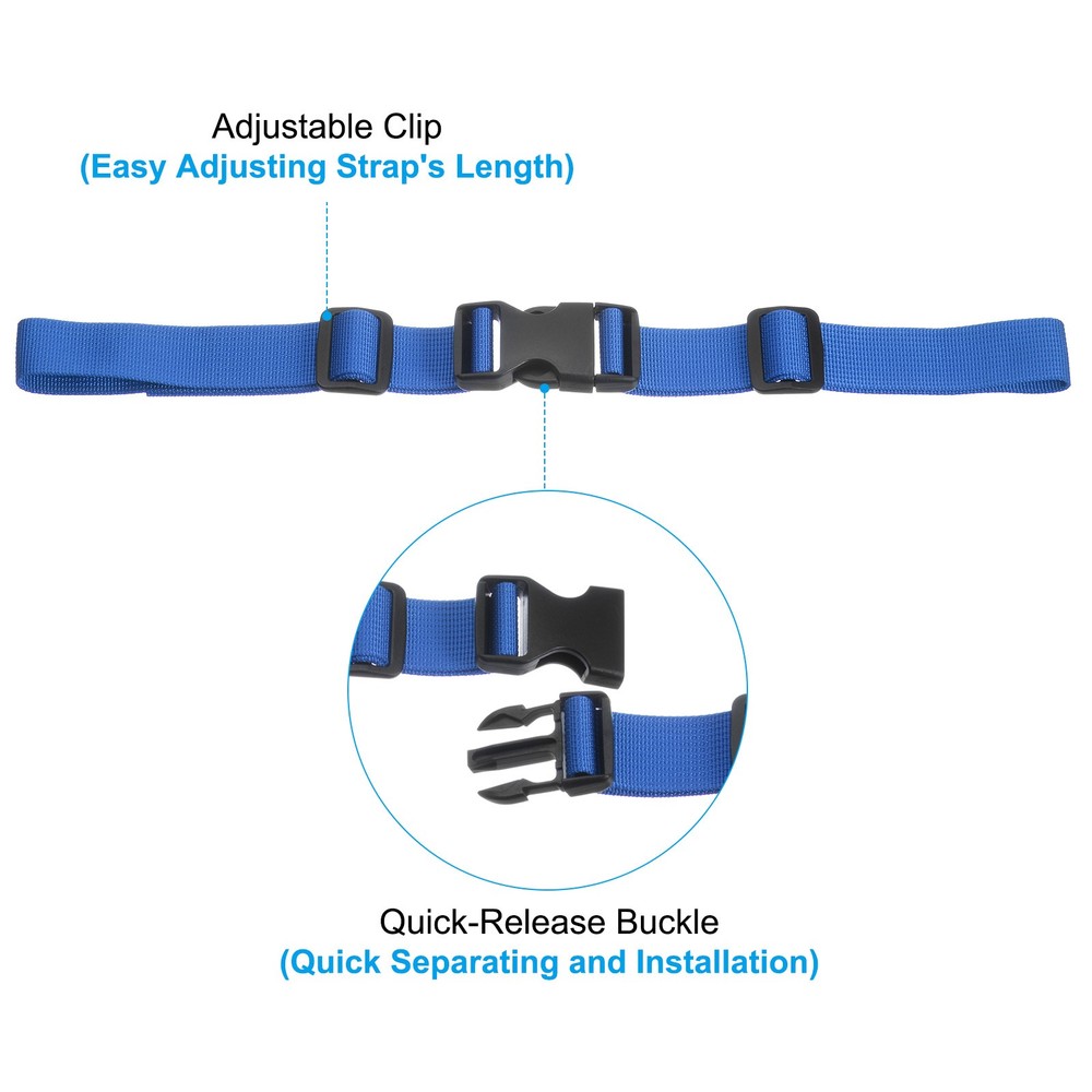 Backpack Chest Strap, 2 Pcs Adjustable Strap with Quick-Release Buckle, Blue