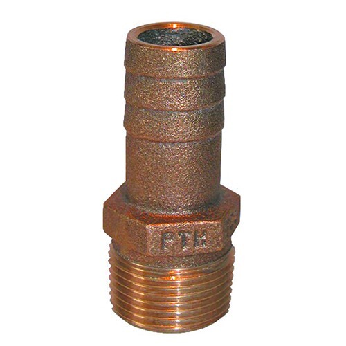 GROCO 3/4" Npt X Id Bronze Pipe To Hose Straight Fitting PTH-750