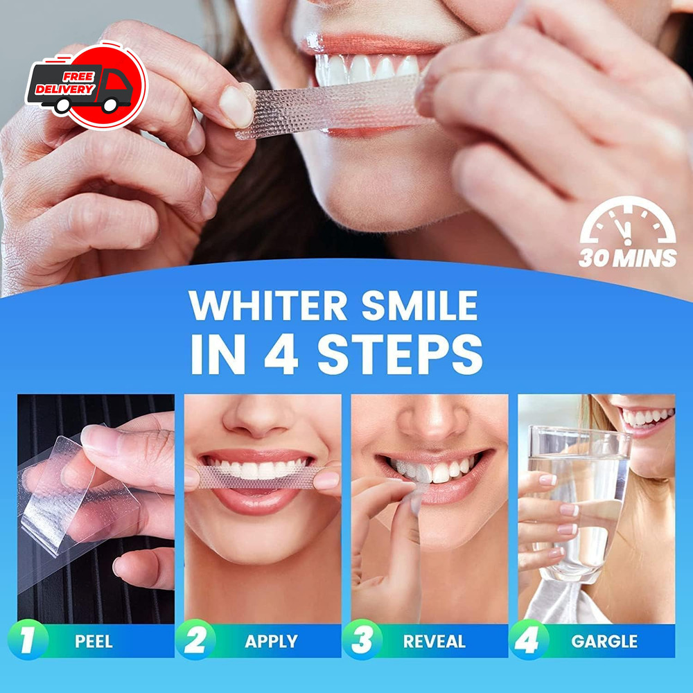 28PCS 5D Teeth Whitening Strips Tooth Rapid Bleaching White Strips Teeth White