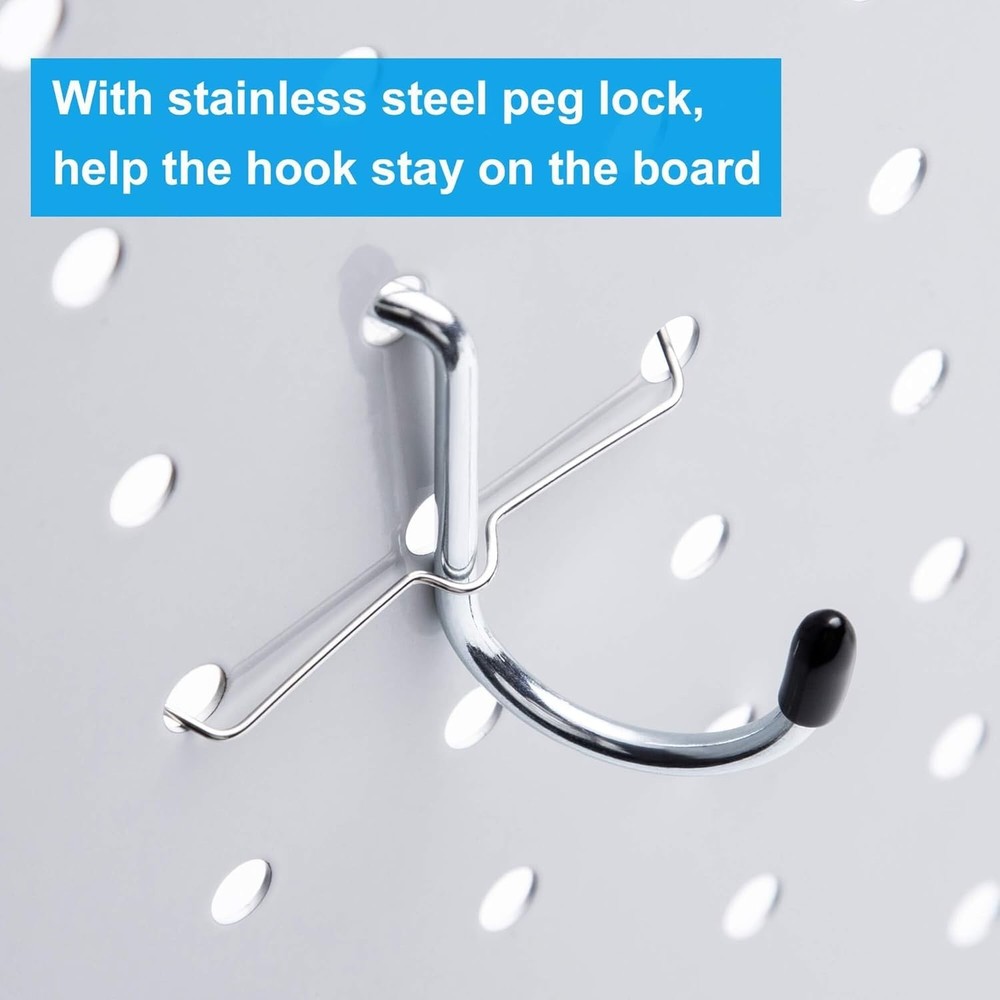Pegboard Hooks Assortment Set for Organizing Tools Bins Peg Locks 80 Pieces