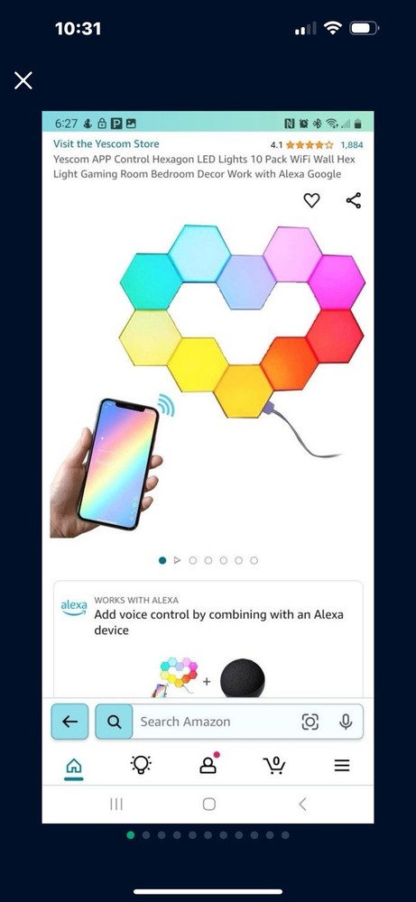Yescom APP Control Hexagon LED Lights 10 Pack WiFi Wall Hex Light (New)