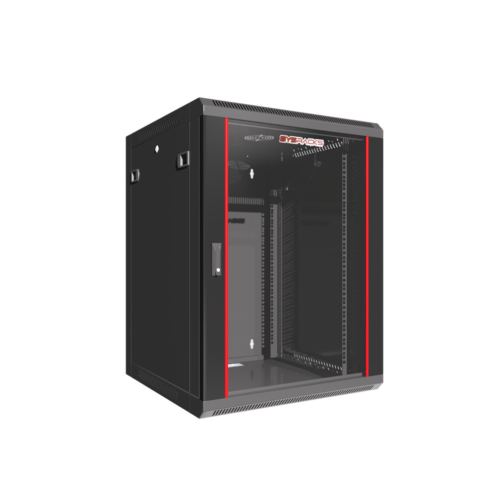 Server Rack 12U Wall Mount Cabinet Locking Networking Data Enclosure Glass Door