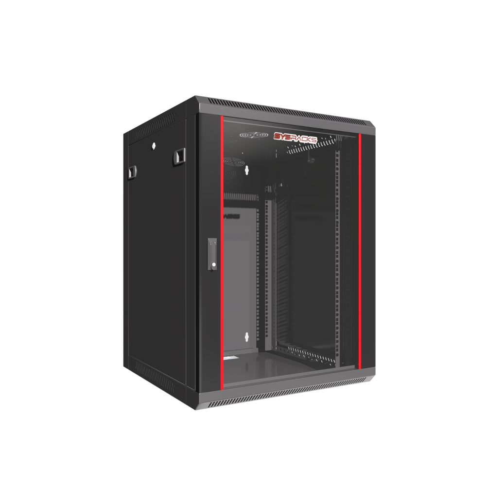 Server Rack 15U Wall Mount Cabinet Locking Networking Data Enclosure Glass Door