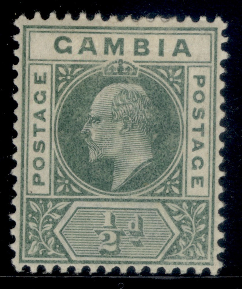 GAMBIA EDVII SG45, ½d green, M MINT.