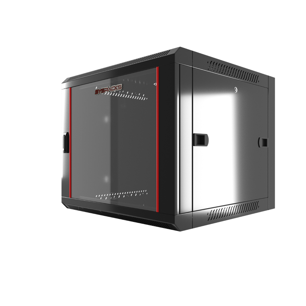 Server Rack 12U Wall Mount Cabinet Locking Networking Data Enclosure Glass Door