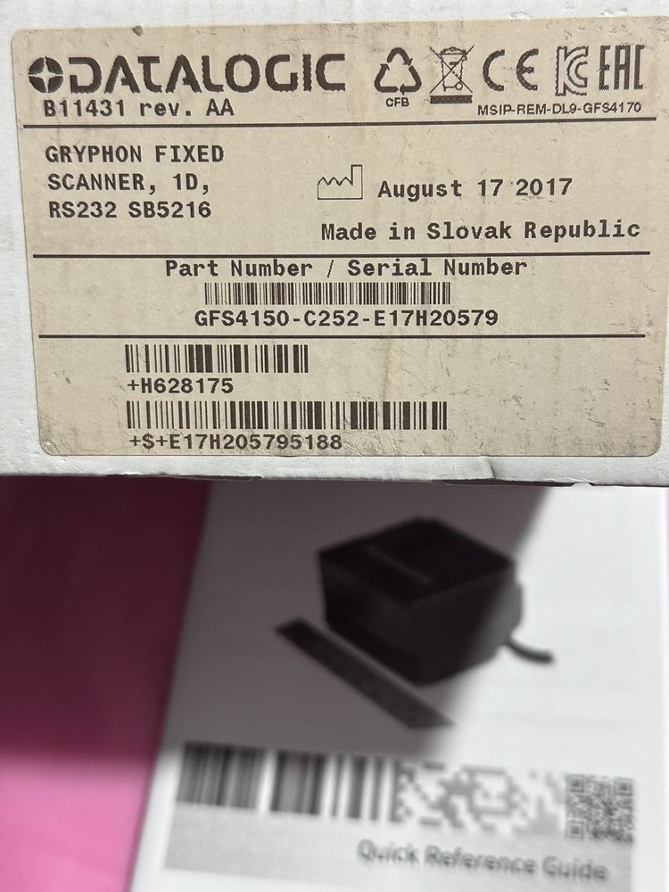 DATALOGIC Gryphon Bar Code Reader GFS4150 / GFS4150-C252 (NEW IN BOX)
