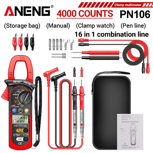 AC/DC Clamp Meter 600A Current Voltage 4000 Counts Digital Multimeter Tool