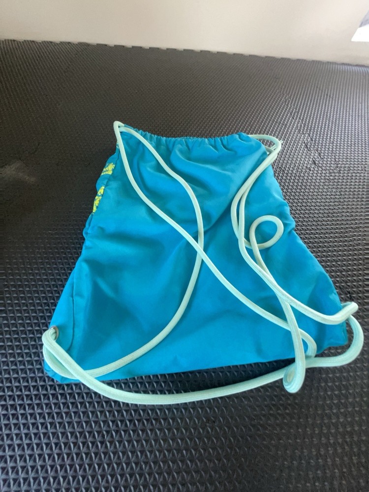 Nike Draw-String Bag Blue Neon Swoosh Logo Backpack