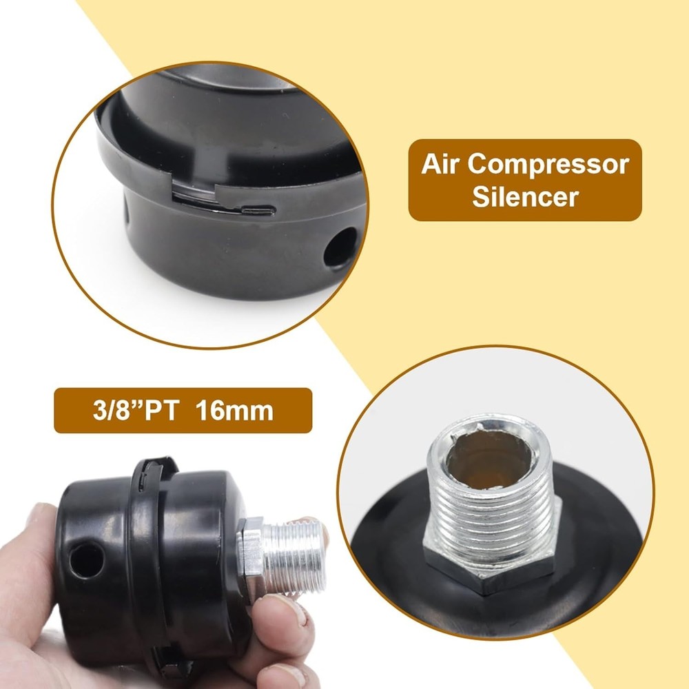 High-Quality 3/8" Air Compressor Silencer & Filter Replacement Kit, Pack of 2
