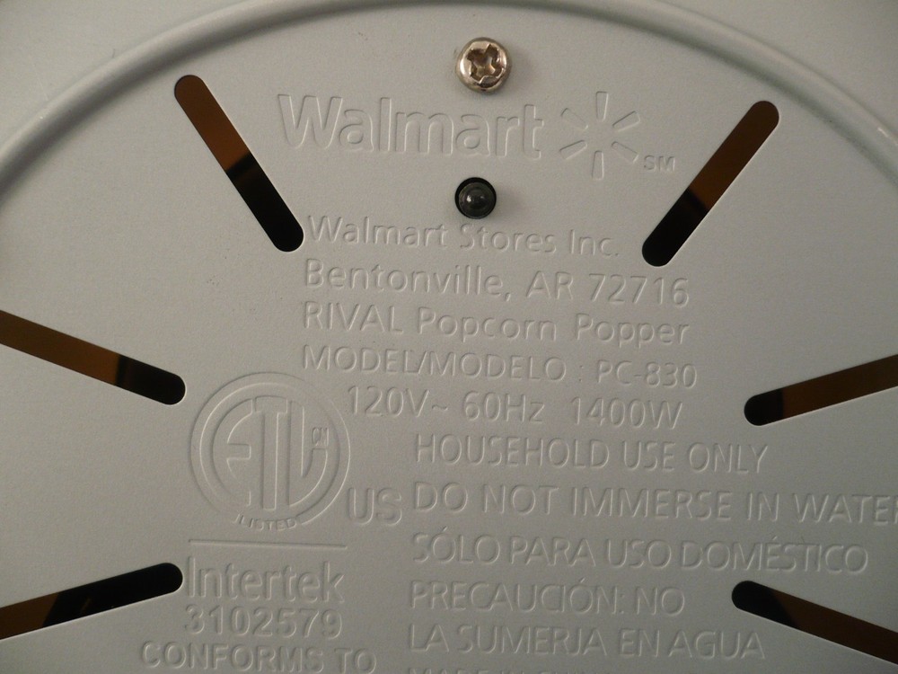 Rival Hot Air Popcorn Popper PC830