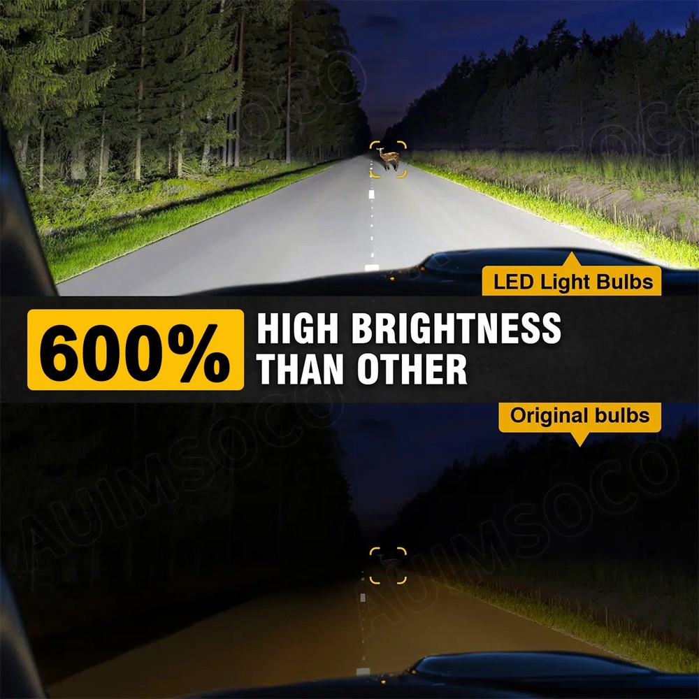 9004 HB1 LED Headlight Conversion Kit High Low Beam Bulbs 10000K Cold White Pair