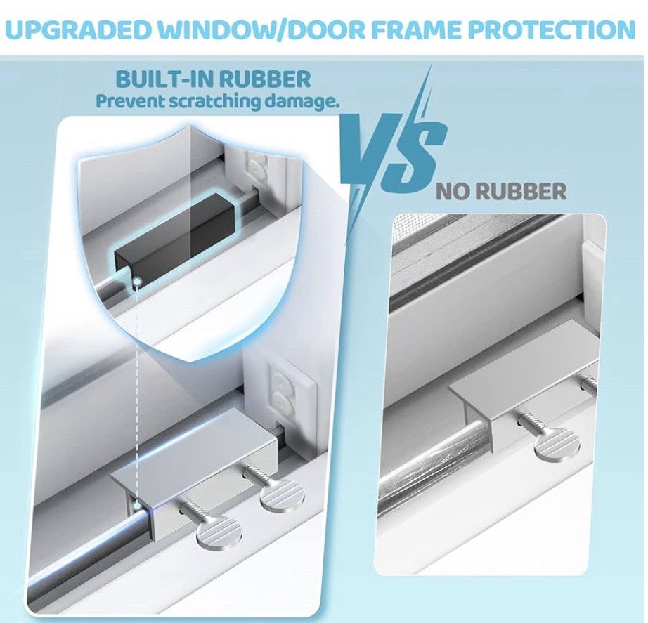 Heavy Duty (9pc) Sliding Window Locks w/rubber protector to prevent scratching