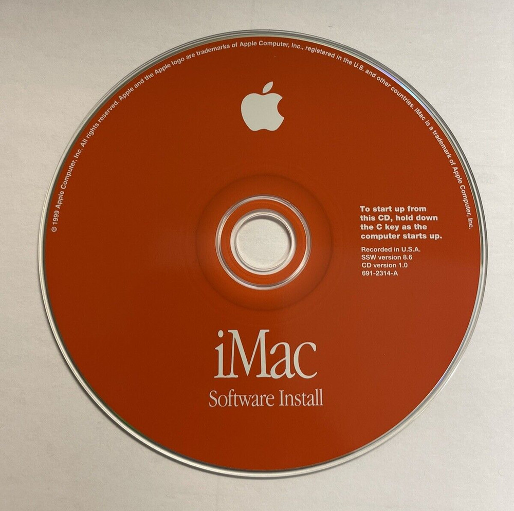 1999 iMac System Software Install SSW Version 8.6 CD Version 1.0, 691-2314-A