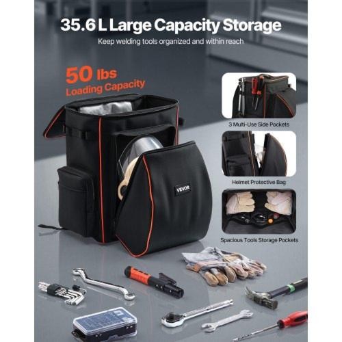 Welding Backpack 356L Welder Backpack for Tools and Helmet 600D Polyester