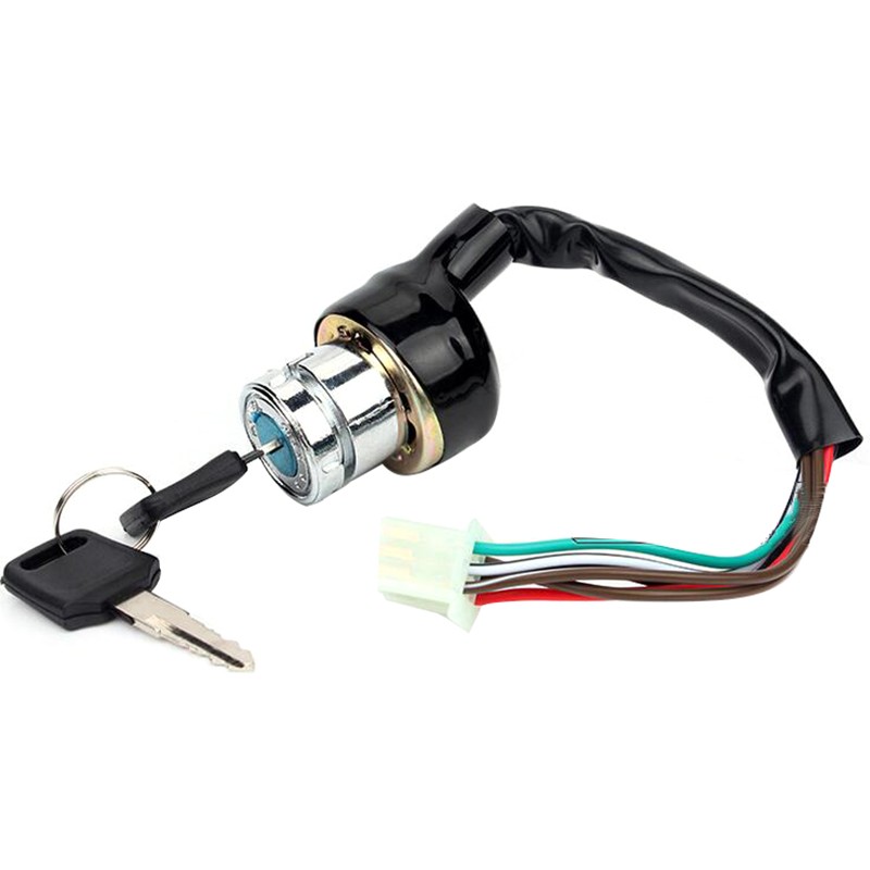 Universal Motorcycle 6 Wire Ignition Starter Off/On/On Switch Lock + 2 Keys