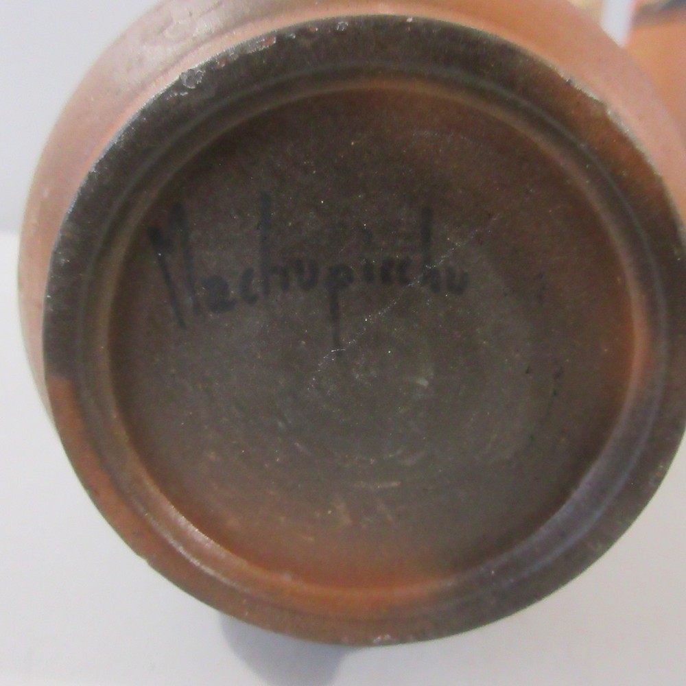 Peruvian Red Clay Earthenware Vessels Drinking Cup Vase Handmade Hand painted