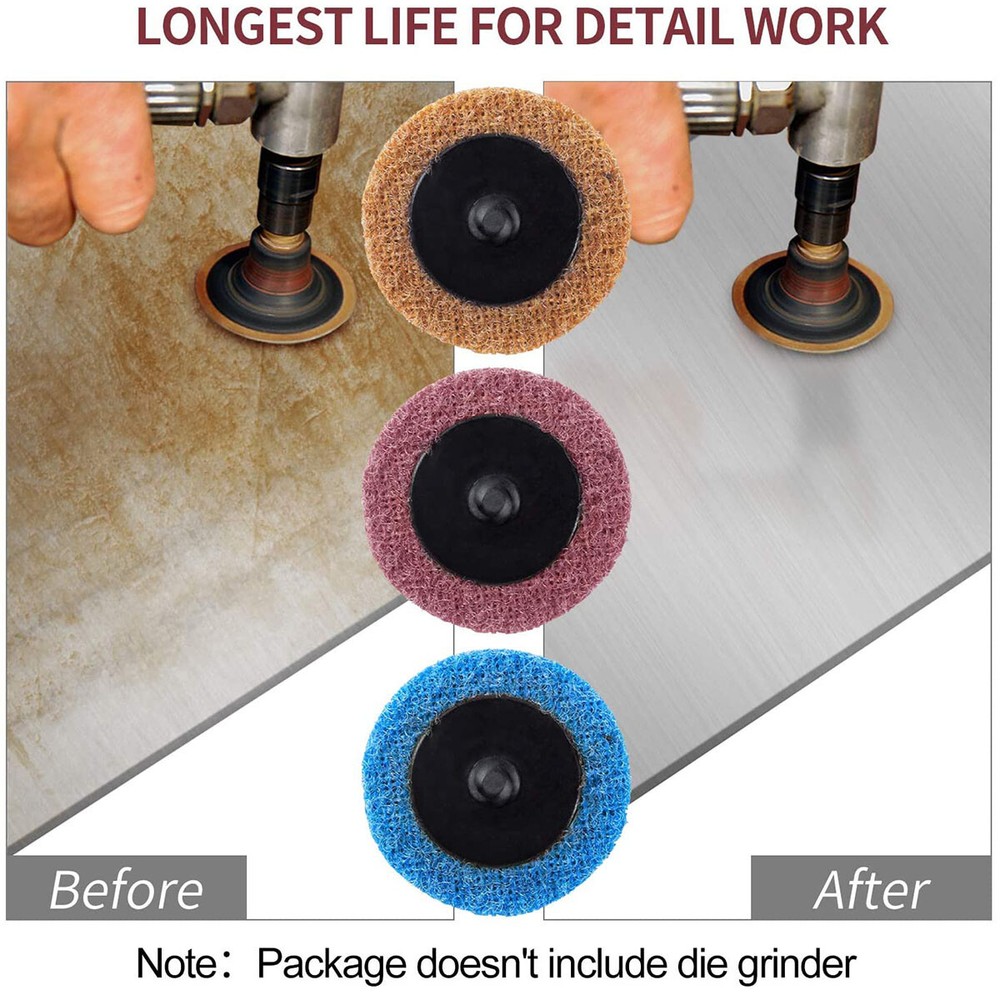 46 PCS 2" Roll Lock Grinder Quick Change Discs Holder Surface Conditioning Disc