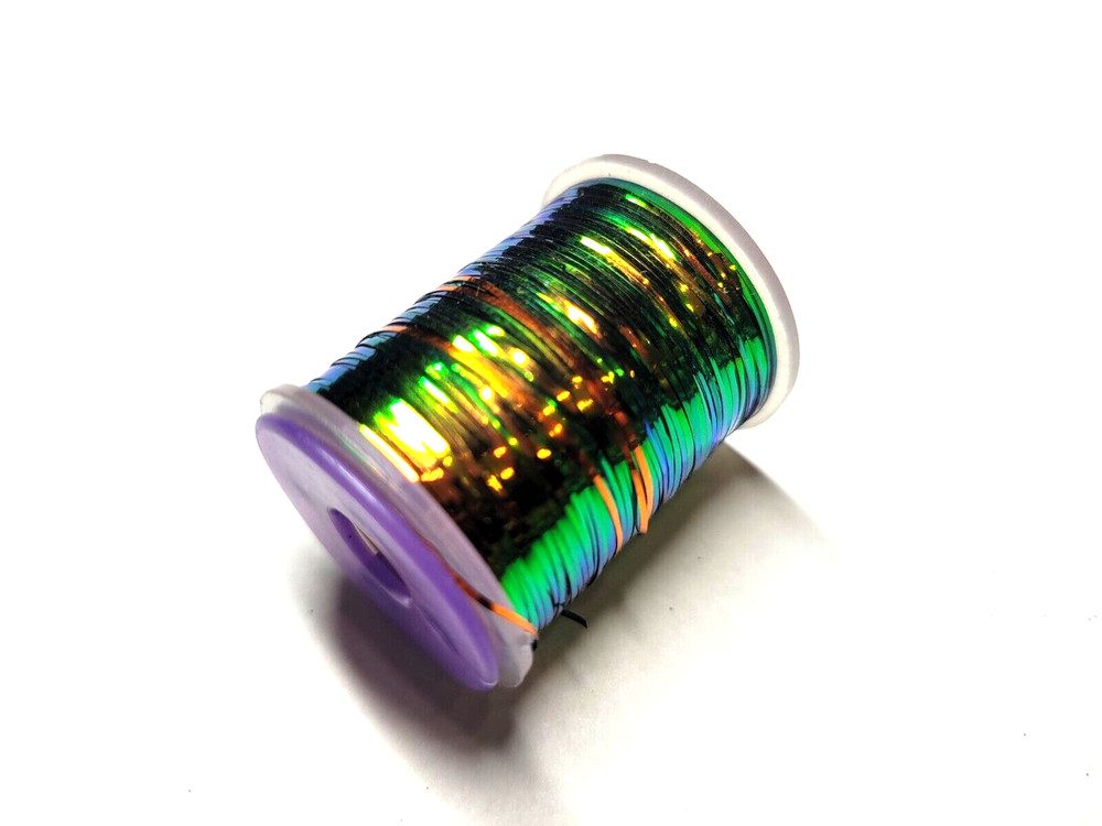 TINSEL FLASH - 2 Tone Peacock - .5mm & 1mm - Perdigon Wrap - Fly Tying Materials
