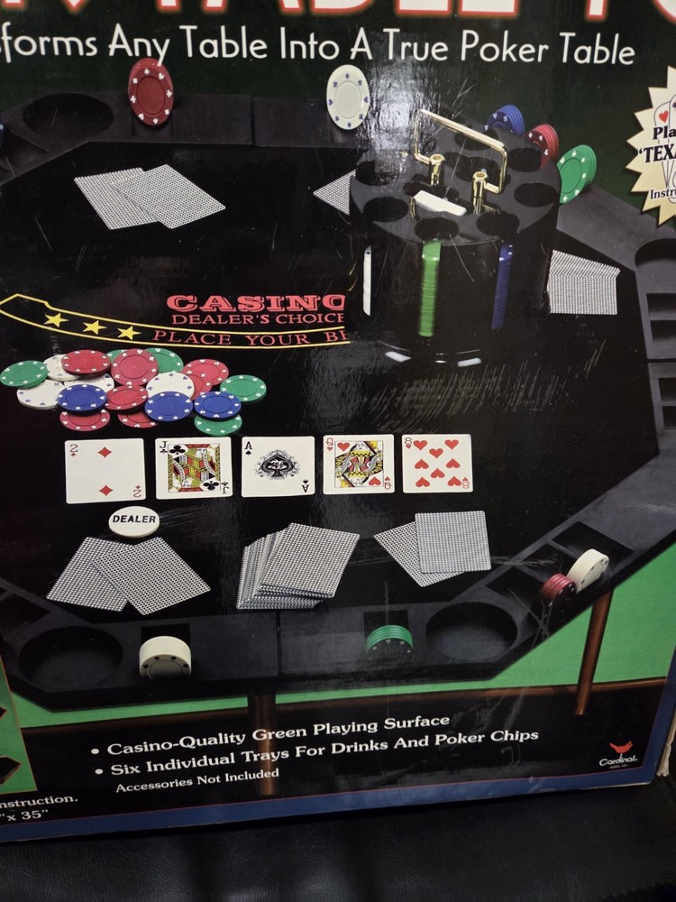 Cardinal 2004 35"×35" Deluxe Green Playing Surface Poker Layout For Table